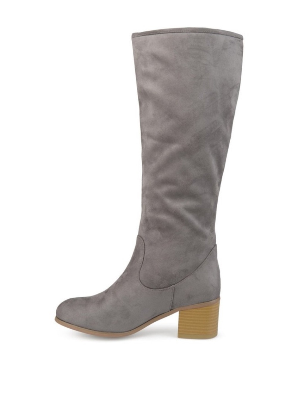 Journee Collection Women's Sanora Knee High Boots Grey Faux Suede Size 5.5 - Picture 4 of 8